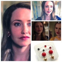 Load image into Gallery viewer, Very Cherry Red &amp; Gold Spike Small Studs Set | As Seen on the CW's Riverdale