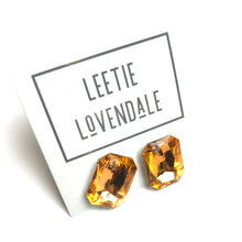 Load image into Gallery viewer, Tangerine Orange Faceted Foil Backed Stud Earrings