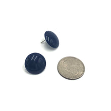 Load image into Gallery viewer, Navy Blue Retro Button Stud Earrings