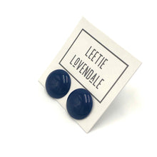Load image into Gallery viewer, Navy Blue Retro Button Stud Earrings