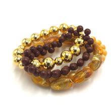 Load image into Gallery viewer, Topaz &amp; Chocolate Stack and Stretch Bracelets Set