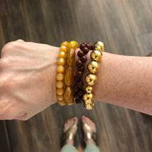 Load image into Gallery viewer, Topaz &amp; Chocolate Stack and Stretch Bracelets Set