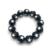 Load image into Gallery viewer, Black &amp; White Star Statement Stack Bracelet