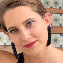 Load image into Gallery viewer, Petrol Green Couture Mega Stick Stud Statement Earrings