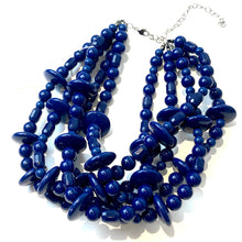 Load image into Gallery viewer, Navy Bright Blue Saucer Sylvie Necklace