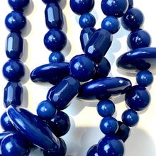Load image into Gallery viewer, Navy Bright Blue Saucer Sylvie Necklace