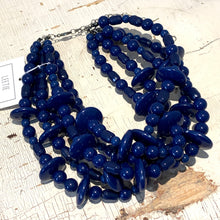 Load image into Gallery viewer, Navy Bright Blue Saucer Sylvie Necklace