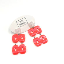 Load image into Gallery viewer, Neon Melon Hinged Moonglow Statement Earrings *