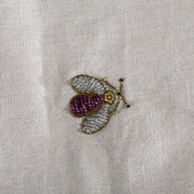 Load image into Gallery viewer, Embroidered sparkle bee table runner