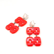 Load image into Gallery viewer, Neon Melon Hinged Moonglow Statement Earrings *