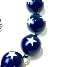 Load image into Gallery viewer, Navy Blue &amp; White Star Beaded Amelia Necklace