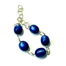 Load image into Gallery viewer, Sapphire Long Oval &amp; Gold Bubble Stations Bracelet