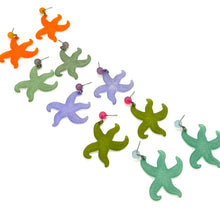 Load image into Gallery viewer, Frosty Starfish Drop Earrings