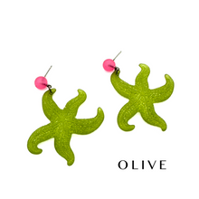 Load image into Gallery viewer, Frosty Starfish Drop Earrings