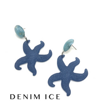 Load image into Gallery viewer, Frosty Starfish Drop Earrings