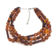 Load image into Gallery viewer, Amber &amp; Tortoise Beaded Morgan Necklace