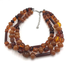 Load image into Gallery viewer, Amber &amp; Tortoise Beaded Morgan Necklace
