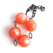 Load image into Gallery viewer, Neon Melon Moonglow Jumbo Lucite Bubble Stations Bracelet
