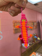Load image into Gallery viewer, Neon Gecko Beaded Keychain