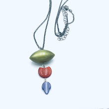 Load image into Gallery viewer, Olive &amp; Lilac Leaf Trinket Necklace - Long