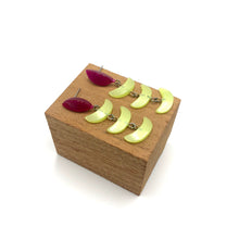 Load image into Gallery viewer, Magenta &amp; Citrus Fishscale Statement Drop Earrings