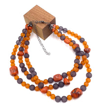 Load image into Gallery viewer, Burnt Orange and Charcoal Morgan Necklace