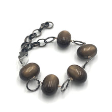 Load image into Gallery viewer, Chocolate Moonglow Oval Stations Bracelet