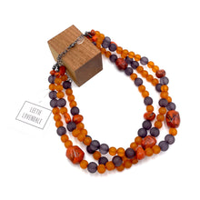 Load image into Gallery viewer, Burnt Orange and Charcoal Morgan Necklace