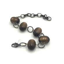 Load image into Gallery viewer, Chocolate Moonglow Oval Stations Bracelet