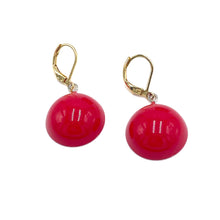 Load image into Gallery viewer, Cherry Red Drop Leverback Earrings *