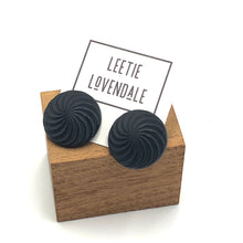 Load image into Gallery viewer, Black Vortex Retro Button Stud Earrings