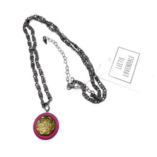 Load image into Gallery viewer, Magenta &amp; Grey Sand Dollar Bling Necklace