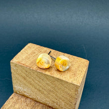 Load image into Gallery viewer, Golden Beige Swirl Stud Earrings