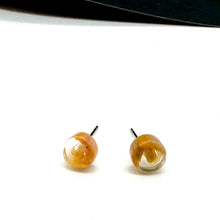 Load image into Gallery viewer, Golden Beige Swirl Stud Earrings