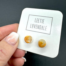 Load image into Gallery viewer, Golden Beige Swirl Stud Earrings