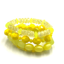 Load image into Gallery viewer, Sunshine Yellow Stack &amp; Stretch Bracelets Set