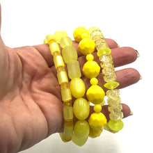 Load image into Gallery viewer, Sunshine Yellow Stack &amp; Stretch Bracelets Set
