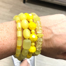 Load image into Gallery viewer, Sunshine Yellow Stack &amp; Stretch Bracelets Set
