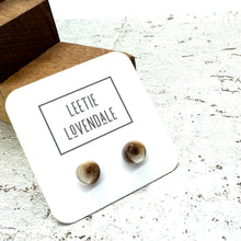 Load image into Gallery viewer, Beige &amp; Brown Swirl Stud Earrings