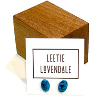 Load image into Gallery viewer, Turquoise Matrix Oval Resin Stud Earrings
