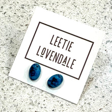 Load image into Gallery viewer, Turquoise Matrix Oval Resin Stud Earrings