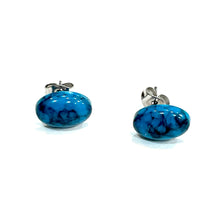 Load image into Gallery viewer, Turquoise Matrix Oval Resin Stud Earrings