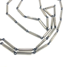 Load image into Gallery viewer, Gun Metal Bugle Opera Rope Necklace