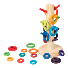 Load image into Gallery viewer, 12-Dowel Sorting Tree with 24 Building Rings Set
