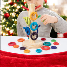 Load image into Gallery viewer, 12-Dowel Sorting Tree with 24 Building Rings Set