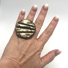 Load image into Gallery viewer, Carved Dark Night Cocktail Ring