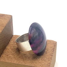 Load image into Gallery viewer, Violet &amp; Navy Marbled Cocktail Ring