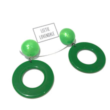 Load image into Gallery viewer, Peridot Candy Donut Drop Earrings