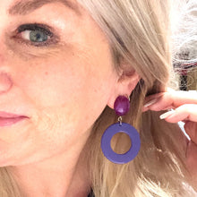 Load image into Gallery viewer, Peacock Candy Donut Drop Earrings