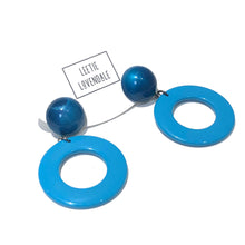 Load image into Gallery viewer, Peacock Candy Donut Drop Earrings